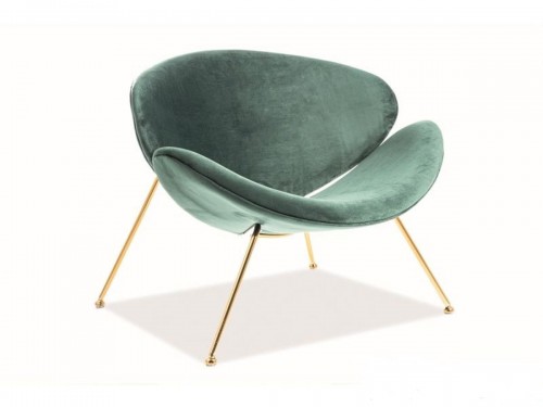 Кресло Signal Major Velvet Золотой / Зеленый